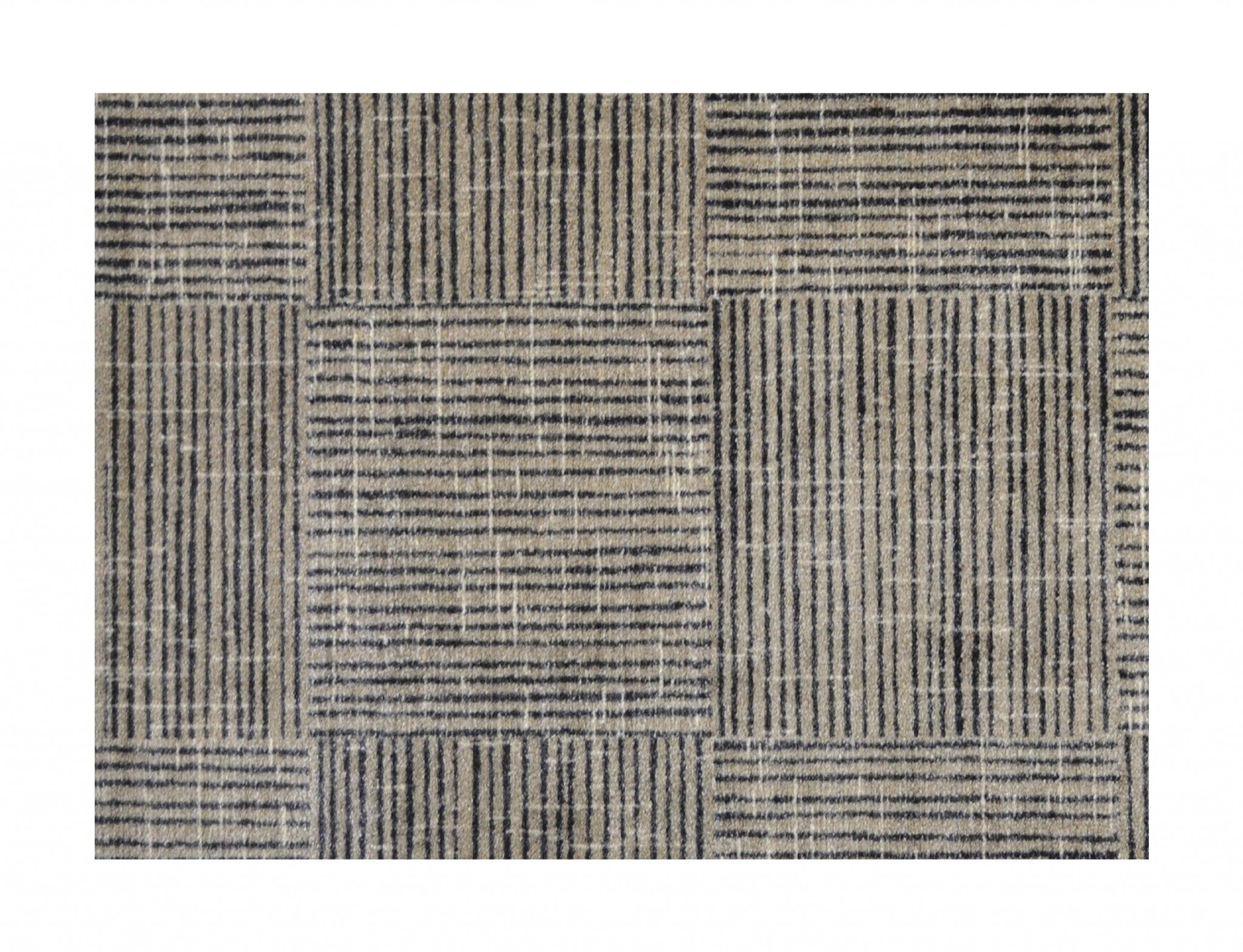 2 x 3 Modern Geo Lines in Squares Washable Floor Mat