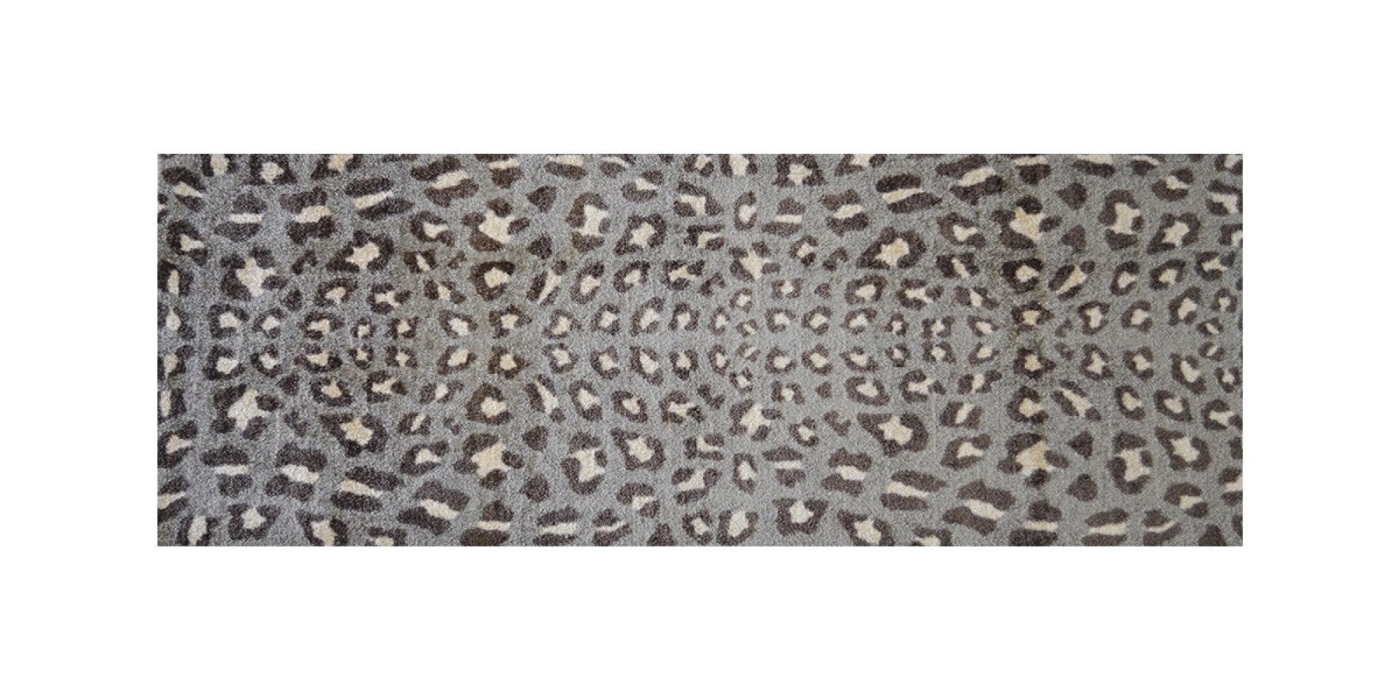 2 x 6 Gray and Brown Cheetah Washable Runner Rug
