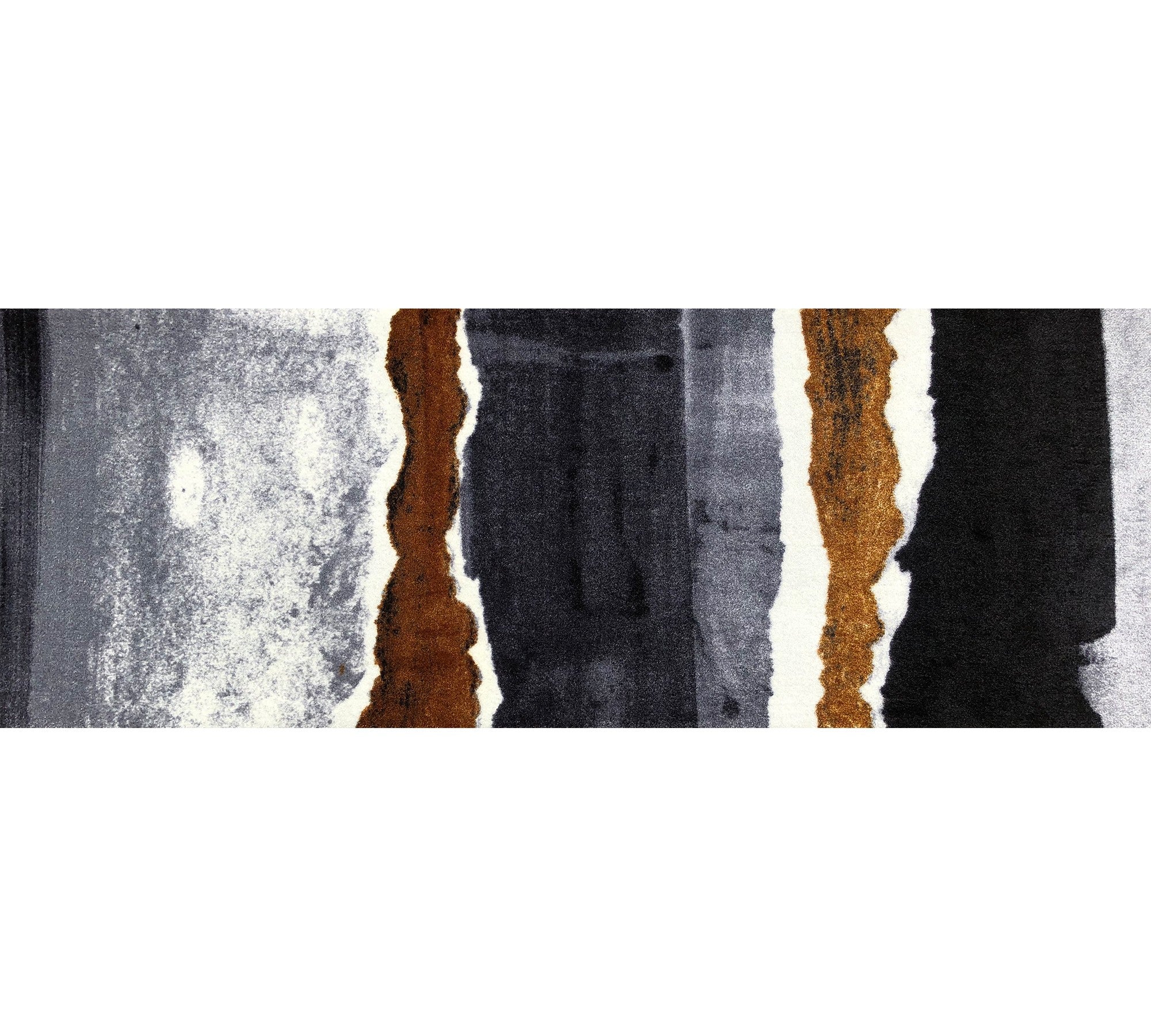 2 x 6 Gray and Brown Abstract Southwest Washable Runner Rug