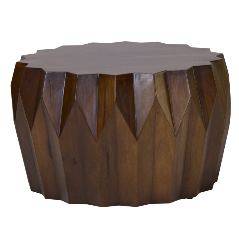 29 Brown Solid Wood Octagon Coffee Table