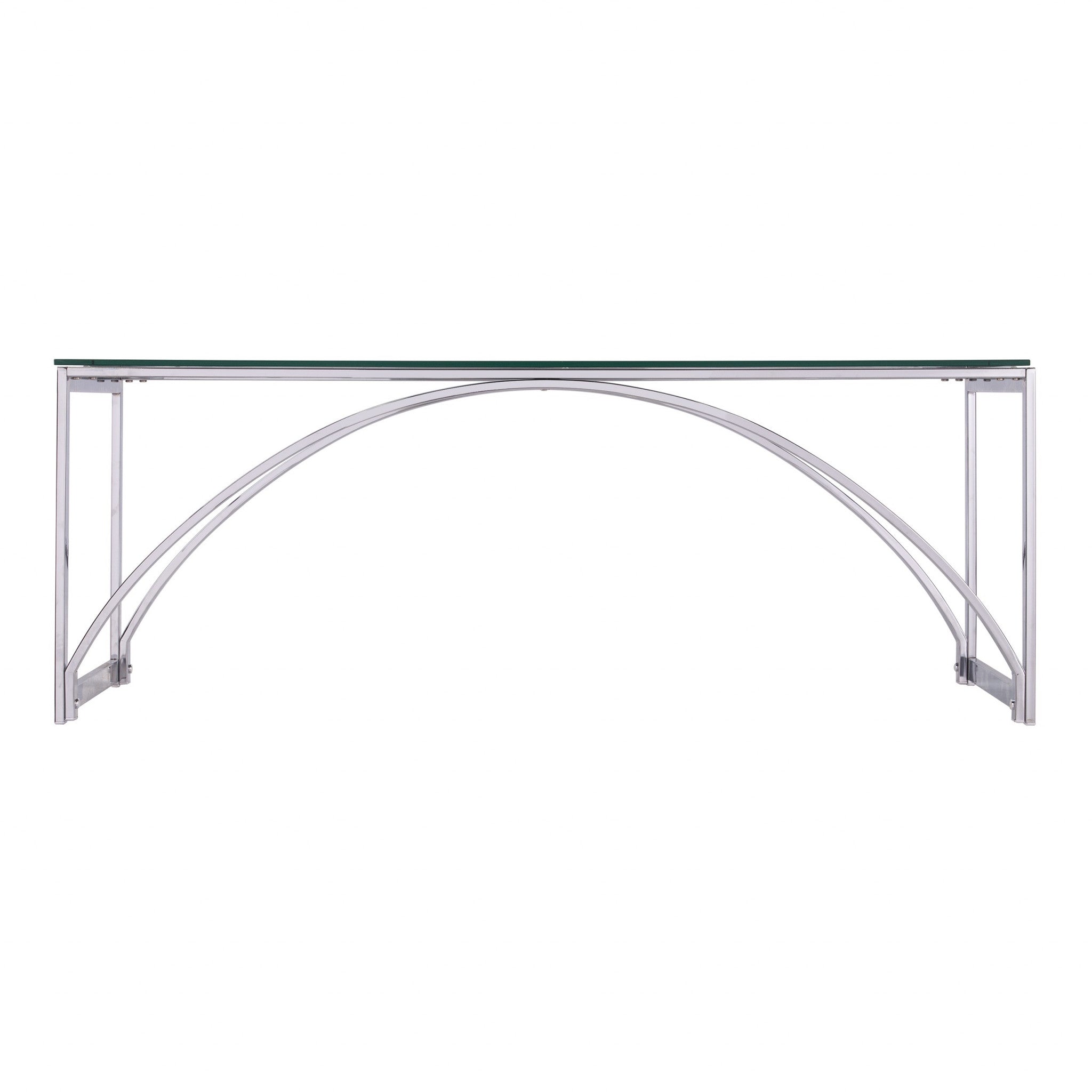 48 Chrome Glass And Metal Rectangular Coffee Table