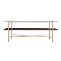 47 Brass Manufactured Wood And Metal Rectangular Coffee Table