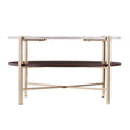 33 Brass Solid Manufactured Wood And Metal Round Coffee Table