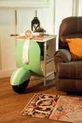 26 Green And White Novelty Scooter Open Cabinet with Two Shelves