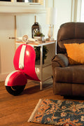 26 Red and Off White Novelty Scooter Open Cabinet With Two Shelves