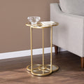 22 Gold Mirrored Glass Three Circle End Table