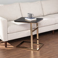 24 Gold And Black Contemporary Rectangular End Table