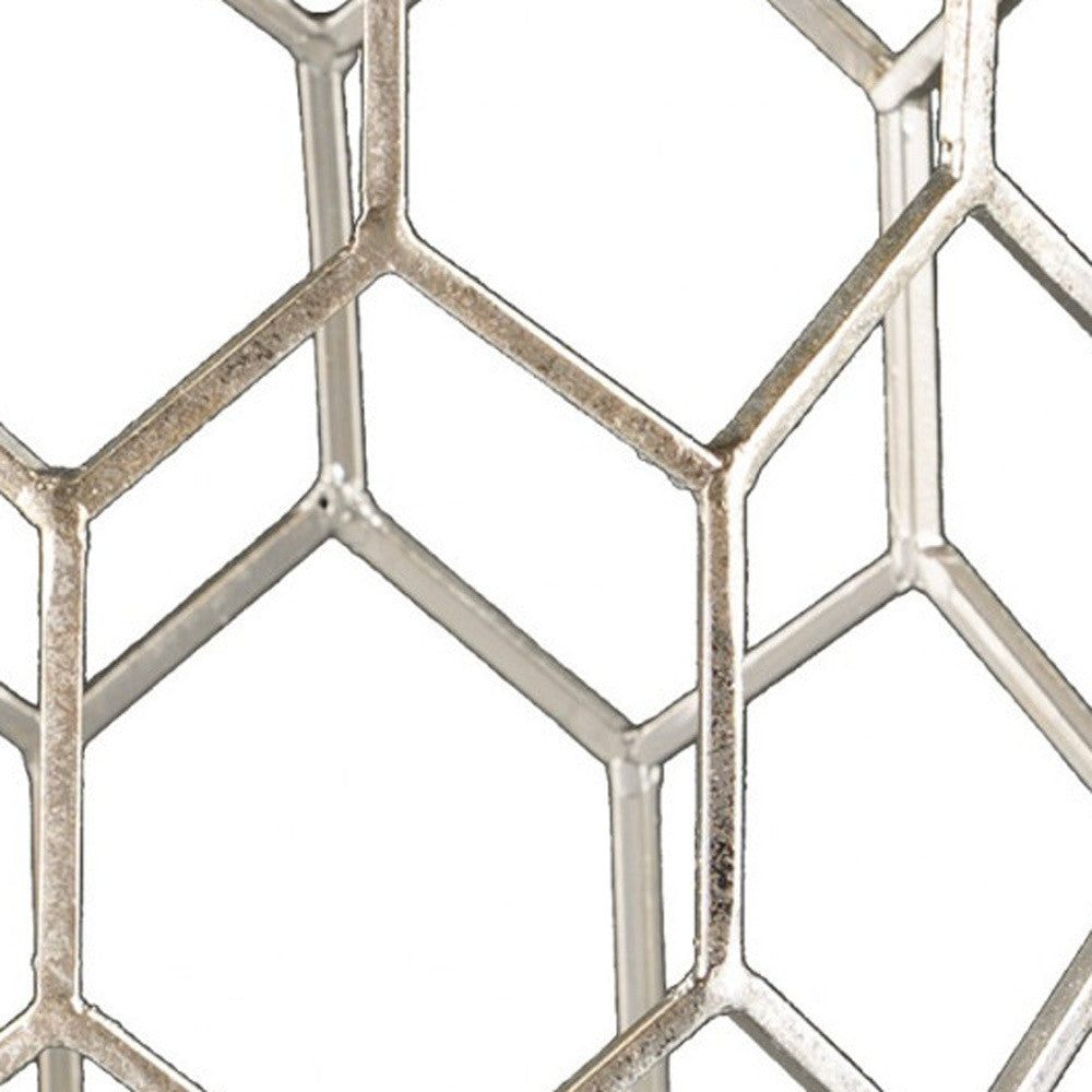 18 Antiqued Gold Honeycomb Hexagonal End Table