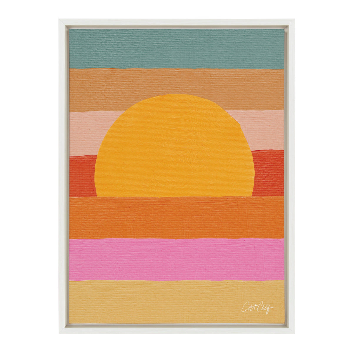 Sylvie Sunset Waves Framed Canvas by Cat Coquillette