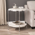 24 Chrome Manufactured Wood And Iron Rectangular End Table With Shelf