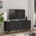 Flair 64 Black Mid Century Mod TV Console
