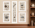 Set Of Five Kitchen Friendship 5 White Framed Print Kitchen Wall Art