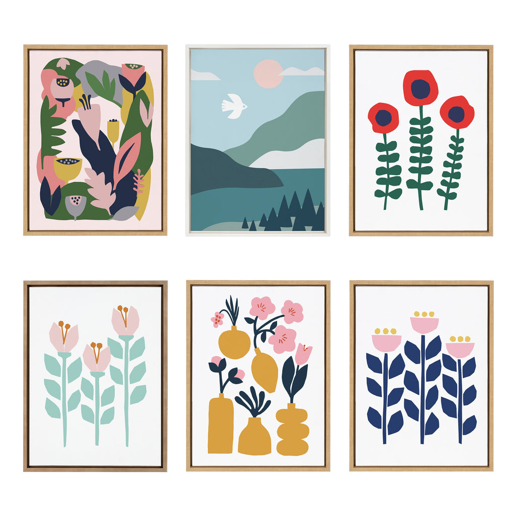 Sylvie Nordic Flowers Framed Canvas by Myriam Van Neste