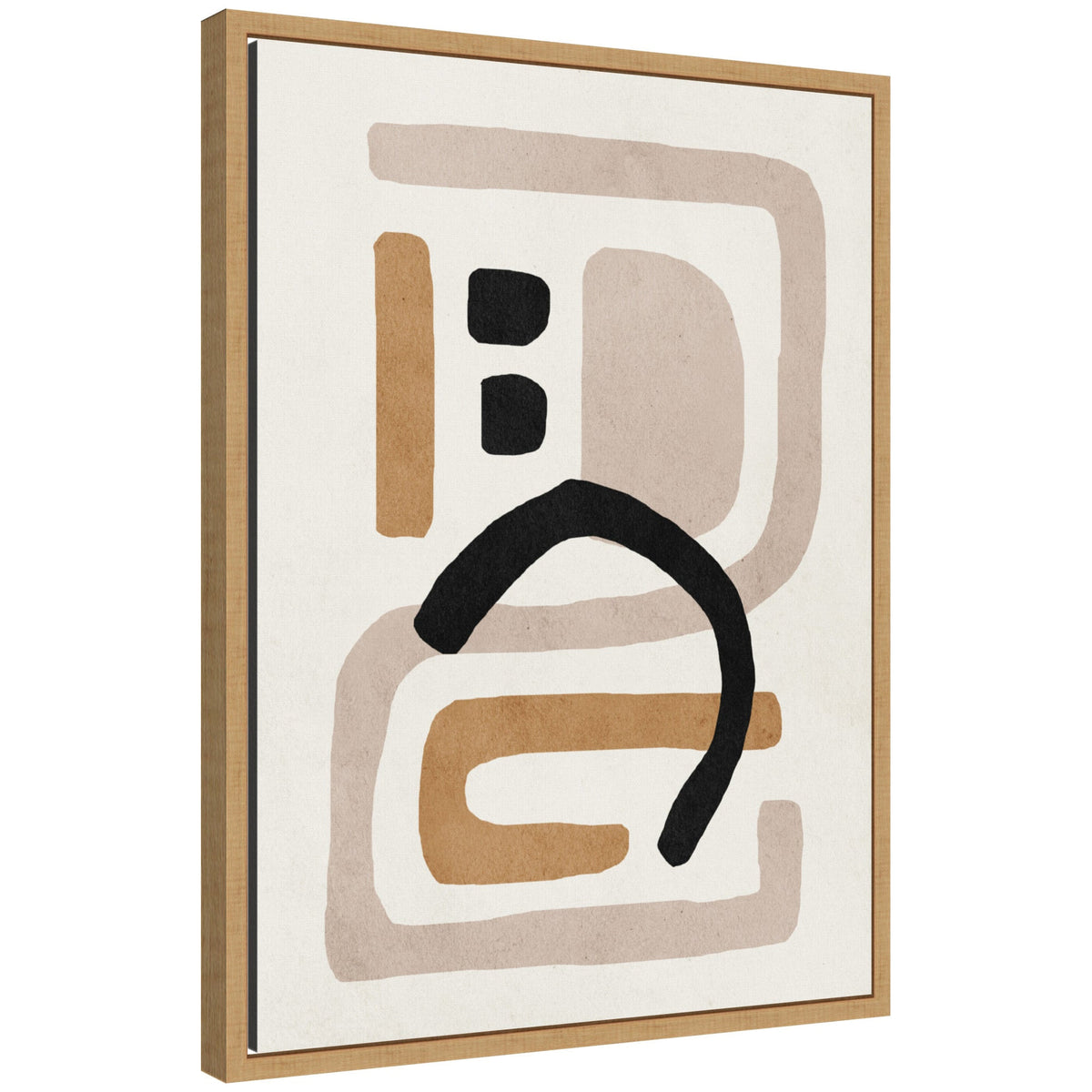 Sylvie Neutral Abstract 2 Minimal Modern Art Framed Canvas by July Art Prints