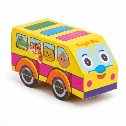 Homebaakers Mart Jungle Bus Favor Box Pack of 10 Size  1.7 x 2.3 x 1.7 Inch | Kids Return Gift, Candy & Chocolate Packaging Box