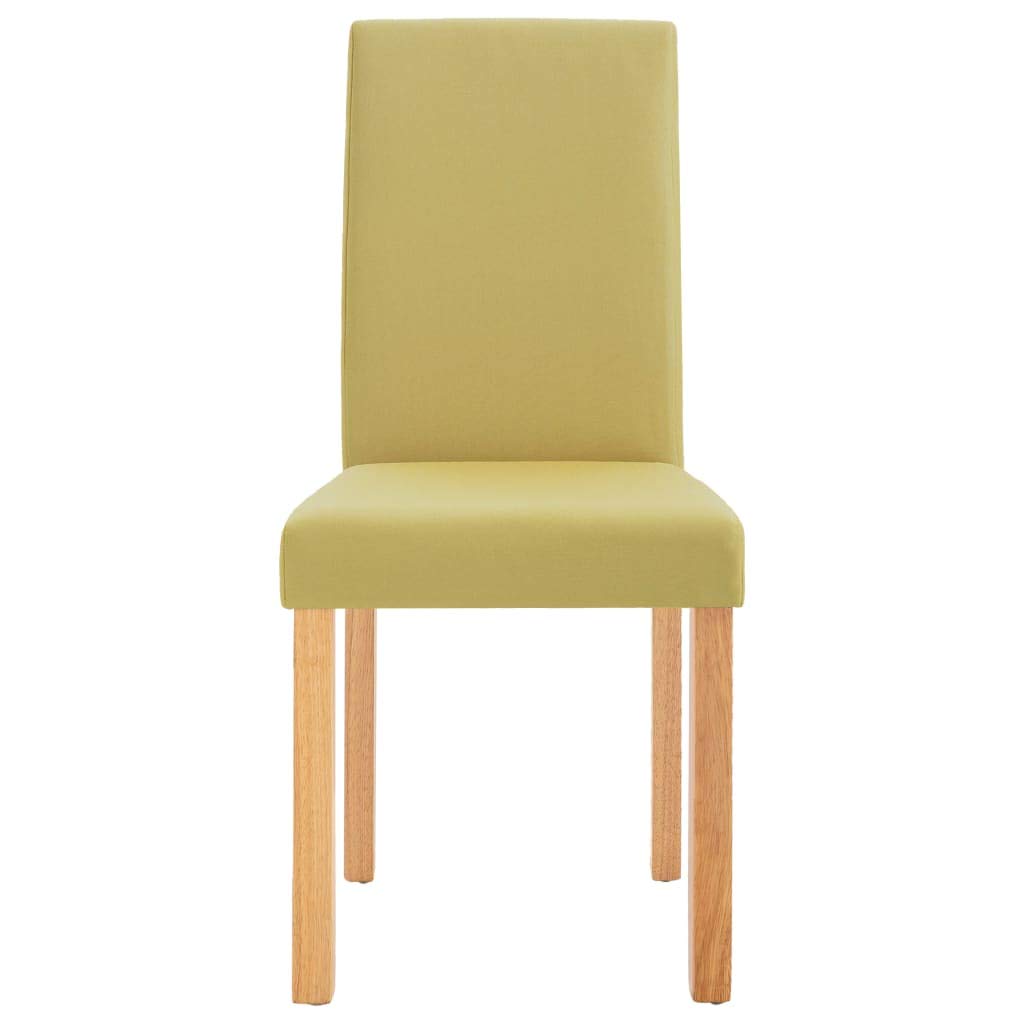 vidaXL Ergonomically Designed Dining Chairs in Green Fabric, Set of 4 - Solid Wooden Legs and Soft Upholstery for Comfort and Stability