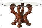 Acme Dresden Dining Table 60010 Glass Wood Cherry Brown