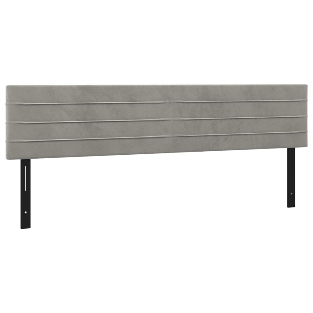 vidaXL Headboards 2 pcs Light Gray 31.5"x2"x30.7"/34.6" Velvet
