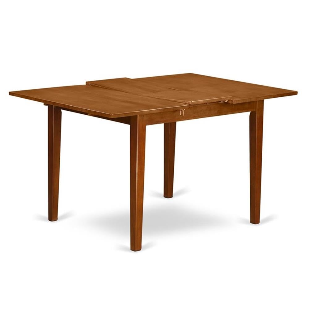 East West Furniture Milan Kitchen Dining Rectangle Wooden Table Top with Butterfly Leaf, 36x54 Inch, Saddle Brown