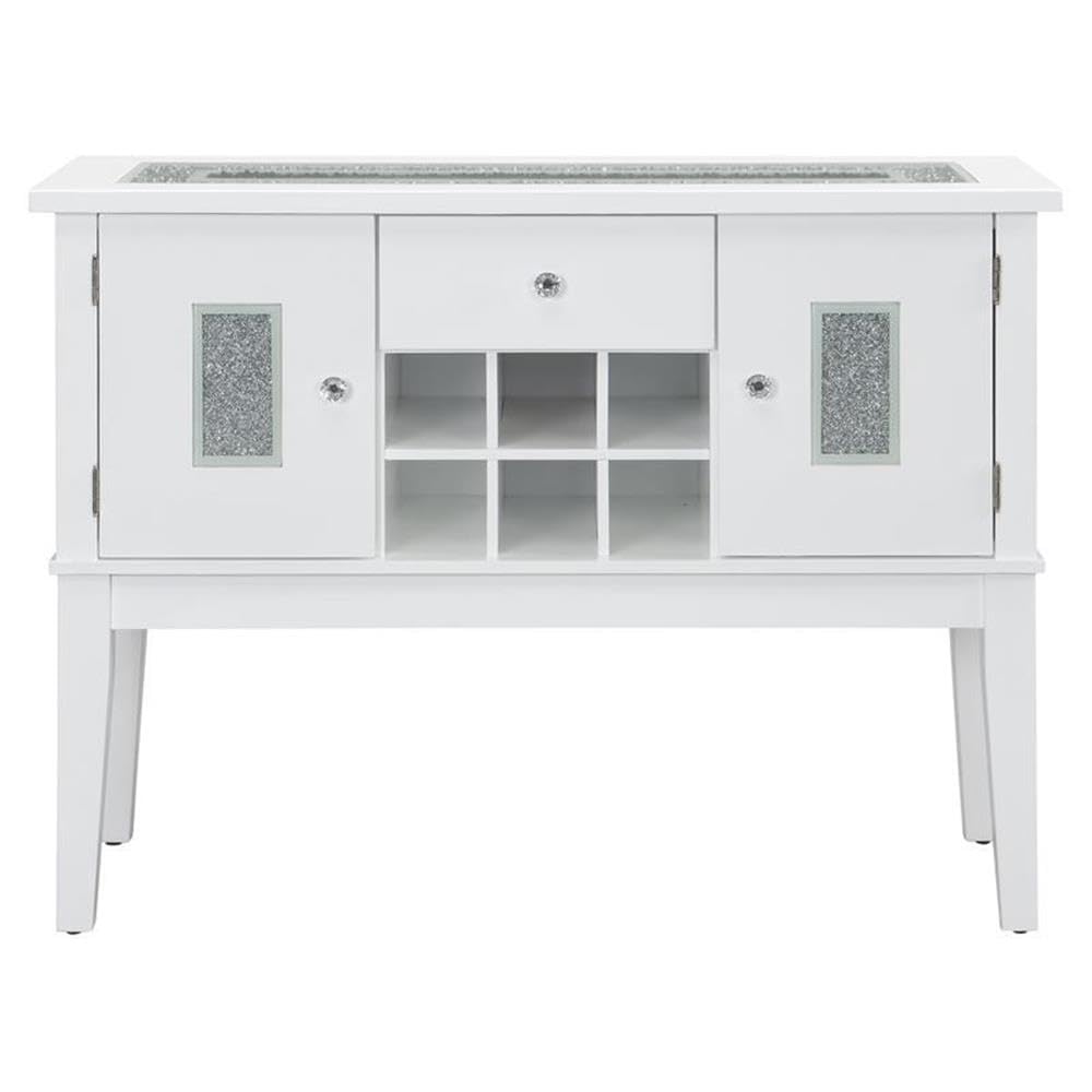Acme Elizaveta Wooden Storage Server in Gray and White High Gloss