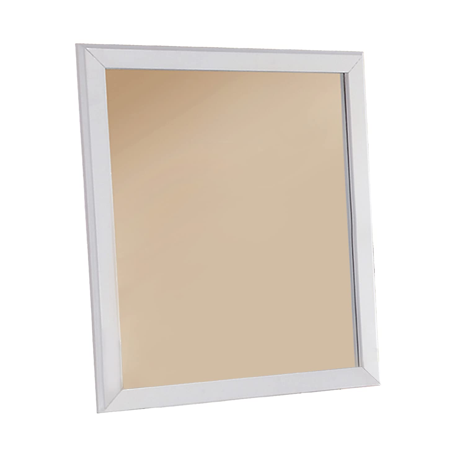Benjara Benzara Pine Wood Framing, White Mirror,