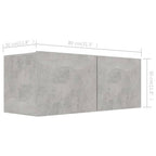 vidaXL TV Cabinet Set 5 Piece Living Room Bedroom Furniture HiFi Stereo Cabinet TV Stand Media Unit Entertainment Center Engineered Wood Concrete Gray