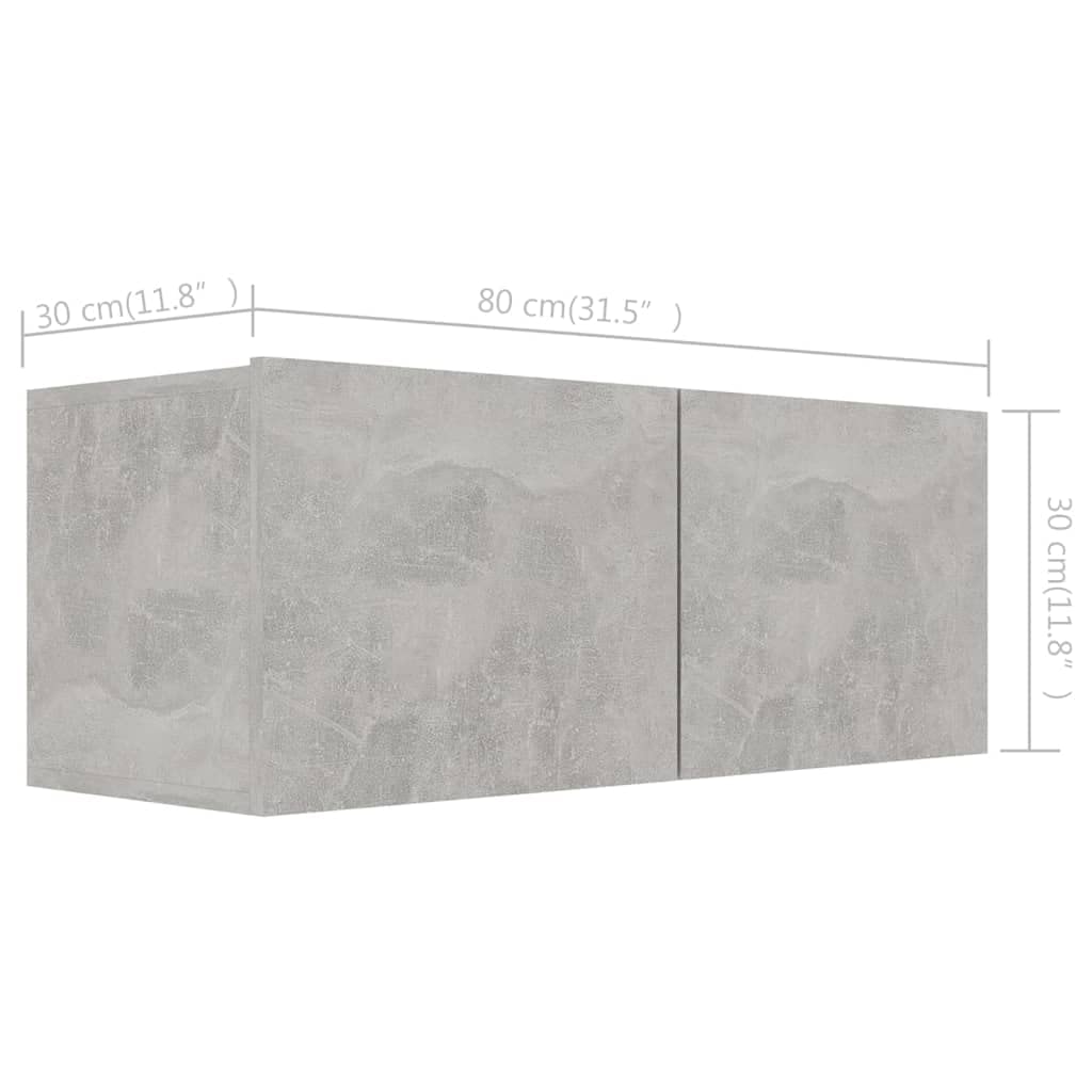 vidaXL TV Cabinet Set 5 Piece Living Room Bedroom Furniture HiFi Stereo Cabinet TV Stand Media Unit Entertainment Center Engineered Wood Concrete Gray
