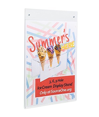 Sourceone Deluxe Acrylic 8.5 X 11-Inch Wall Mount Sign Holders With Holes (3 Pack)