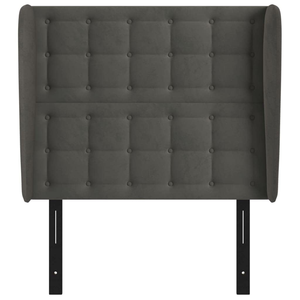 vidaXL Headboard, Upholstered Headboard for Bed Home, Bed Headboard with Ears, Bedroom Furniture, Dark Gray 40.6"x9.1"x46.5"/50.4" Velvet