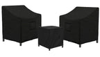 Siruiton 3 Piece Outdoor Veranda Patio Garden Furniture Cover Set With 420D Durable And Water Resistant Fabric,Fit For Outdoor Wicker Patio Furniture Sets/Rattan Chair Conversation Sets-Balck