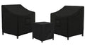 Siruiton 3 Piece Outdoor Veranda Patio Garden Furniture Cover Set With 600D Durable And Water Resistant Fabric,Fit For Outdoor Wicker Patio Furniture Sets/Rattan Chair Conversation Sets-Balck