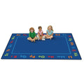 Carpets for Kids KID$Value Plus 72.88 Alphabet Value Classroom Rug 6ft x 9ft Rectangle Blue