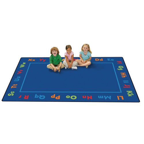 Carpets for Kids KID$Value Plus 72.88 Alphabet Value Classroom Rug 6ft x 9ft Rectangle Blue