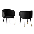Best Master Furnitures Rustic Velvet Upholstered Dining Chair Black