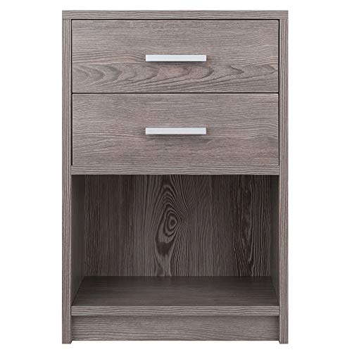 Ergode Wood Molina 2-Drawer Accent Table - Ash Gray Finish, Ample Storage, Sleek Contemporary Design, Multi-Purpose Furniture