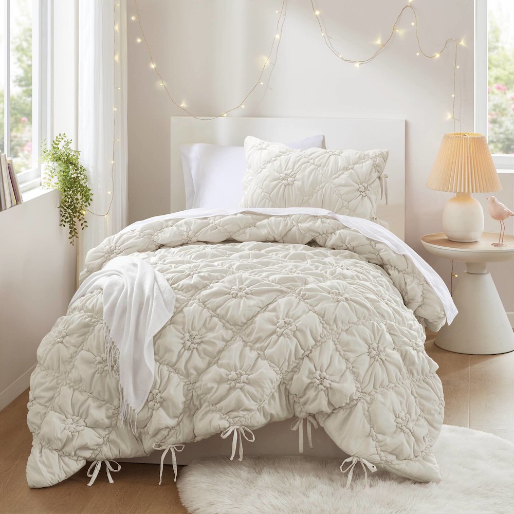 Lily 2PCS Comforter Set, Ivory color