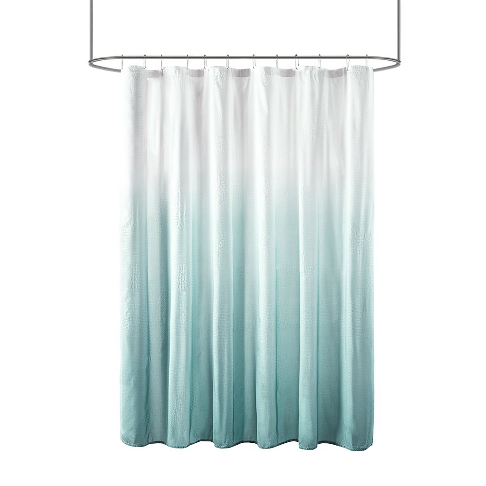 Ombre Printed Seersucker Shower Curtain