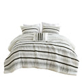 Carolina 7 Piece Stripe Comforter and Quilt Set, Black color