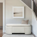 Fully Upholstered Oval Storage Bench with Soft-Close Lid