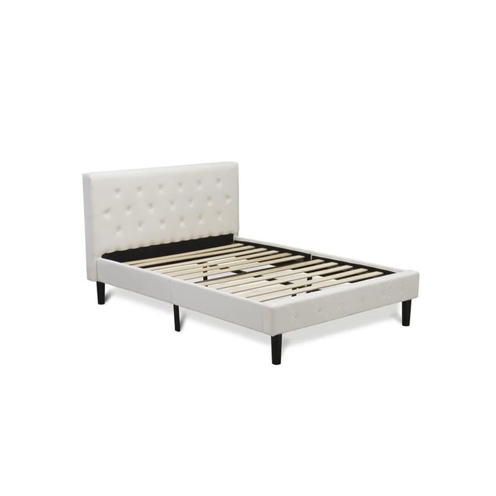 East West Furniture NL19F-1BF14 2 Piece Bedroom Set - 1 Full Bed White Velvet Fabric Headboard and 1 Nightstand Bedroom - Urban Gray Finish Nightstand