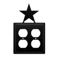 Village Wrought Iron Star Double Outlet Cover