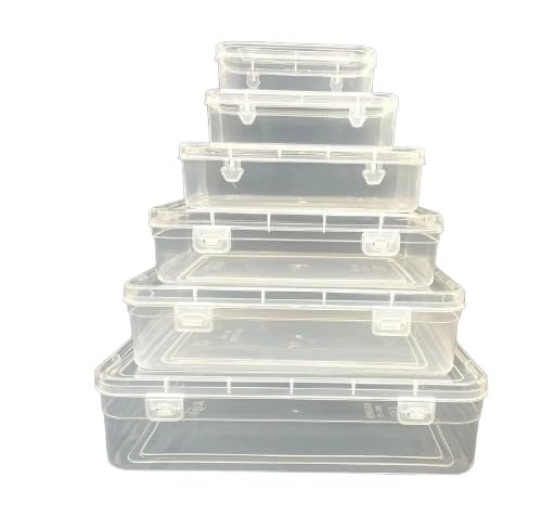Sajana Multipurpose Transparent Plastic Storage Keeper Set Pack of 6