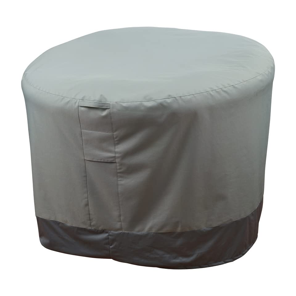 Hudson Comfort Papasan Chair Cover - Waterproof Outdoor Cover - Click-Close Straps And Elastic Hem Cord For Custom Fit - Durable Padded Handle & Air Vent For Circulation - 52' Dia X 35' Height (Gray)