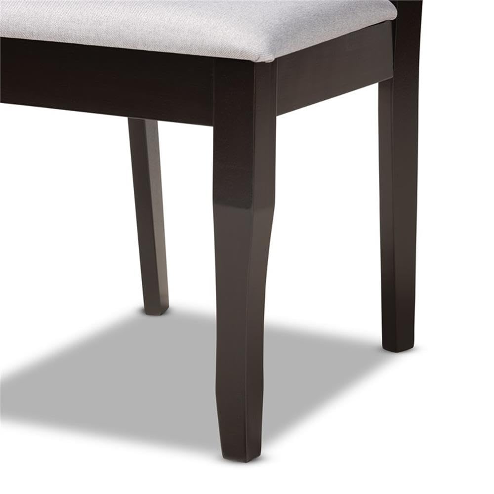 Baxton Studio Mael Modern and Contemporary Grey Fabric Upholstered and Dark Brown Finished Wood 2-Piece Dining Chair Set