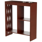 Decorative End Table with Drink Holder - Walnut