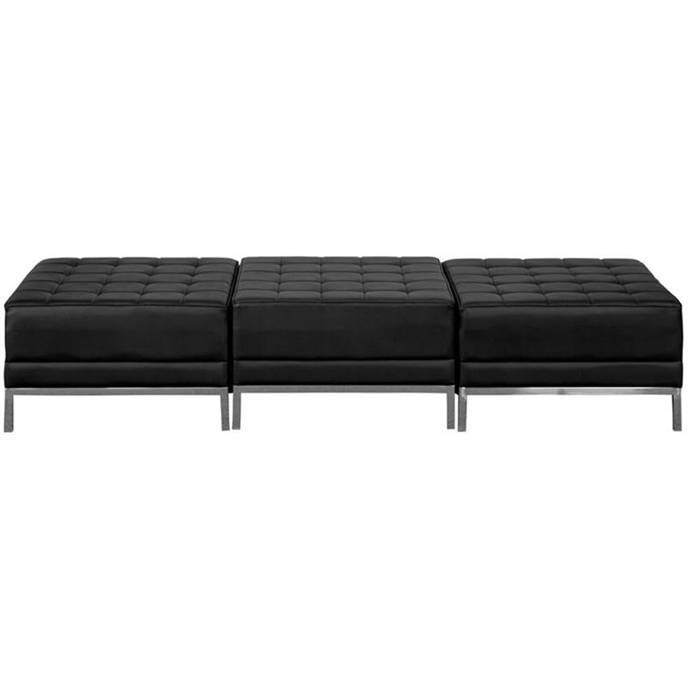 Flash Furniture HERCULES Imagination Series Black LeatherSoft Three Seat Bench