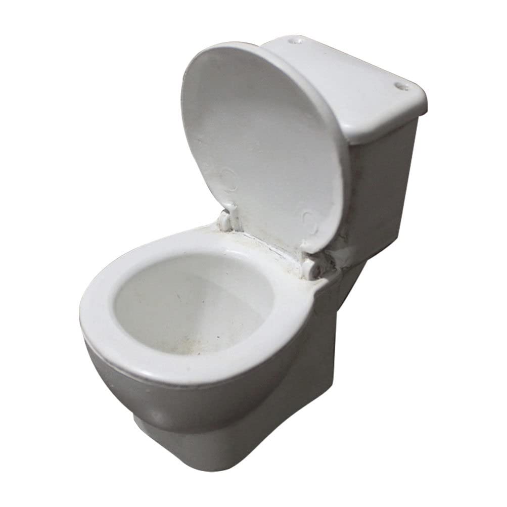 Garneck Mini Toilet Toy Doll House Miniature Toilet Figurine Bathroom Tiny Toilet Model Fairy Garden Ornament Decoration