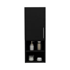 Medicine 31H Single Door Cabinet, 2 External Shelves, 2 Interior Shelves, Black
