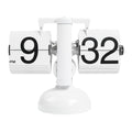 mooas Flip Desk Clock (White), Retro Vintage Design Auto Flip Clock Desk Clock Table Clock Large Number Battery Powered Internal