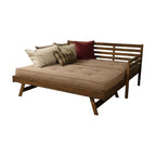 Kodiak Furniture Twin to King Size Daybed with Pop Up Bed and Mattresses in Wood, in Mahogany, No Box Spring Needed, Easy Assembly